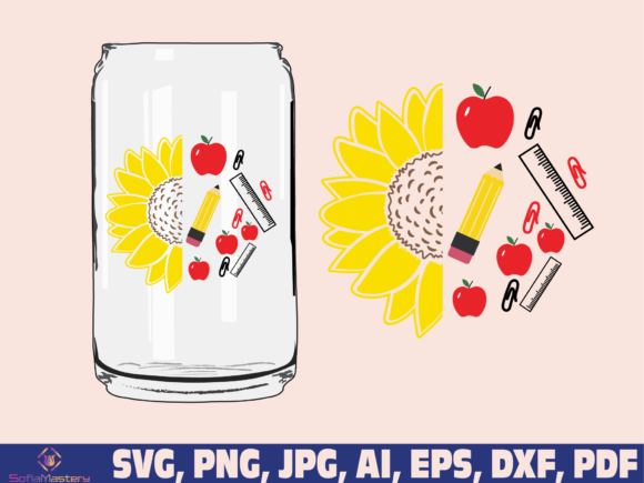 Apple Sunflower Teacher Glass Wrap Review