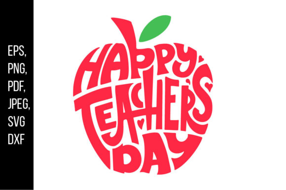 Happy Teacher Day Apple: A Graphic Design Asset for Creative Content Publishing