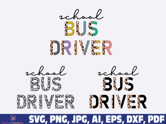 School Bus Driver Half Leopard: A Bold Graphic Design Asset for Crafts and Branding