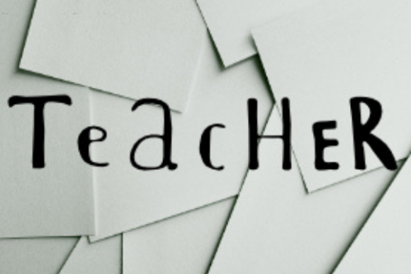 Teacher Hand Written Lettering for Crafts and Graphics